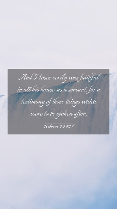 Picture 03 - Hebrews 3:5 KJV Mobile Phone Wallpaper - And Moses verily was faithful in all his house, - Mobile Bible Verse Wallpaper