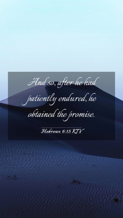 Picture 03 - Hebrews 6:15 KJV Mobile Phone Wallpaper - And so, after he had patiently endured, he - Mobile Bible Verse Wallpaper