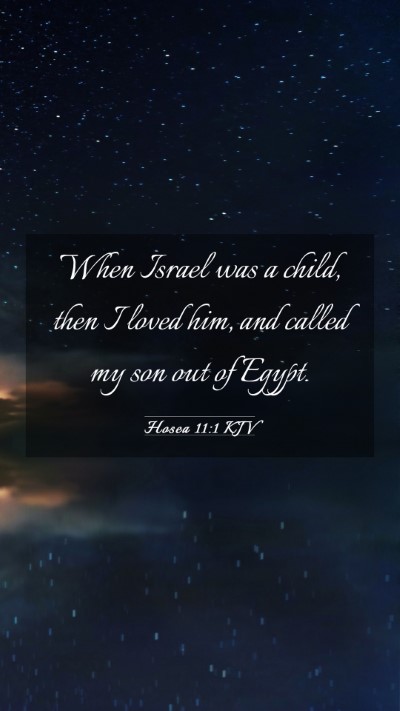 Picture 03 - Hosea 11:1 KJV Mobile Phone Wallpaper - When Israel was a child, then I loved him, and - Mobile Bible Verse Wallpaper
