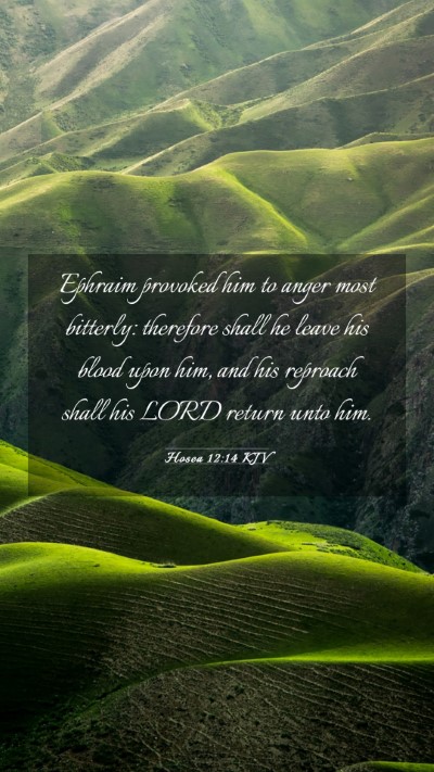 Picture 03 - Hosea 12:14 KJV Mobile Phone Wallpaper - Ephraim provoked him to anger most bitterly: - Mobile Bible Verse Wallpaper