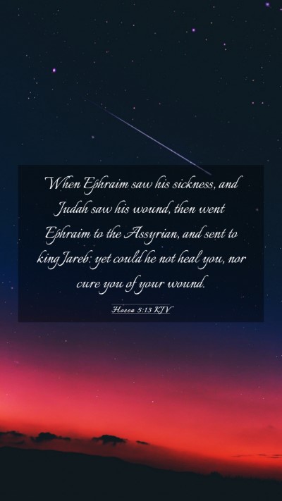 Picture 03 - Hosea 5:13 KJV Mobile Phone Wallpaper - When Ephraim saw his sickness, and Judah saw his - Mobile Bible Verse Wallpaper
