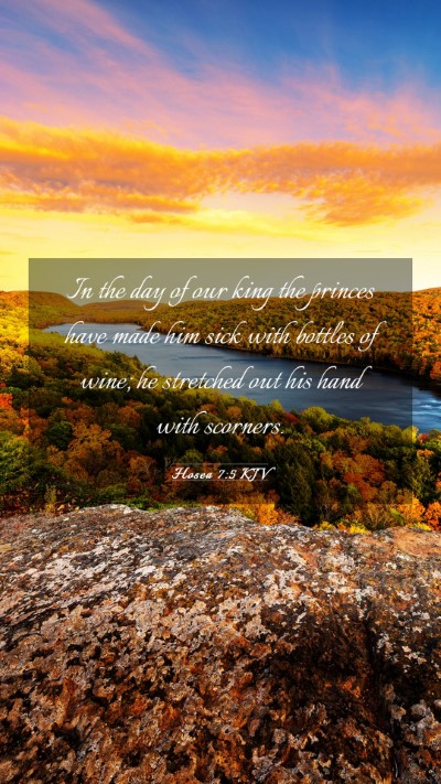 Picture 03 - Hosea 7:5 KJV Mobile Phone Wallpaper - In the day of our king the princes have made him - Mobile Bible Verse Wallpaper