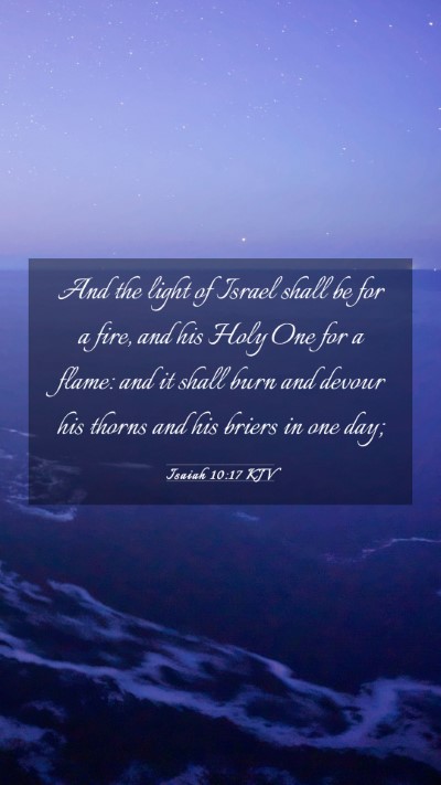 Picture 03 - Isaiah 10:17 KJV Mobile Phone Wallpaper - And the light of Israel shall be for a fire, and - Mobile Bible Verse Wallpaper