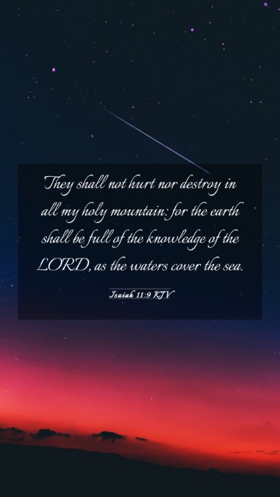 Picture 03 - Isaiah 11:9 KJV Mobile Phone Wallpaper - They shall not hurt nor destroy in all my holy - Mobile Bible Verse Wallpaper