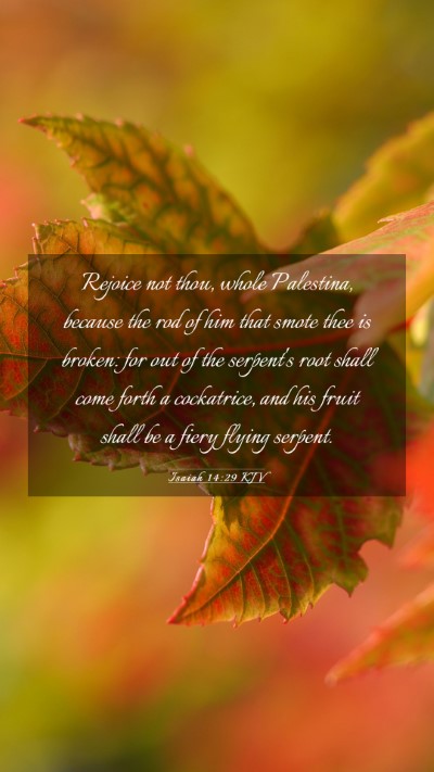 Picture 03 - Isaiah 14:29 KJV Mobile Phone Wallpaper - Rejoice not thou, whole Palestina, because the - Mobile Bible Verse Wallpaper