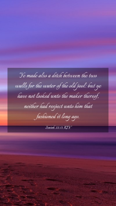 Picture 03 - Isaiah 22:11 KJV Mobile Phone Wallpaper - Ye made also a ditch between the two walls for - Mobile Bible Verse Wallpaper
