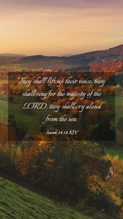 Picture 03 - Isaiah 24:14 KJV Mobile Phone Wallpaper - They shall lift up their voice, they shall sing - Mobile Bible Verse Wallpaper