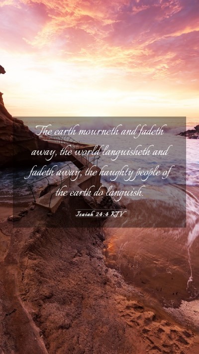 Picture 03 - Isaiah 24:4 KJV Mobile Phone Wallpaper - The earth mourneth and fadeth away, the world - Mobile Bible Verse Wallpaper