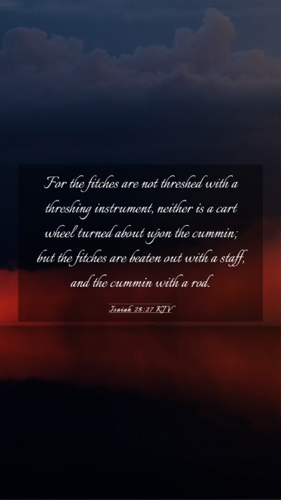 Picture 03 - Isaiah 28:27 KJV Mobile Phone Wallpaper - For the fitches are not threshed with a threshing - Mobile Bible Verse Wallpaper