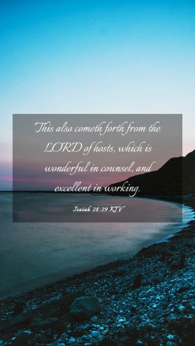 Picture 03 - Isaiah 28:29 KJV Mobile Phone Wallpaper - This also cometh forth from the LORD of hosts, - Mobile Bible Verse Wallpaper