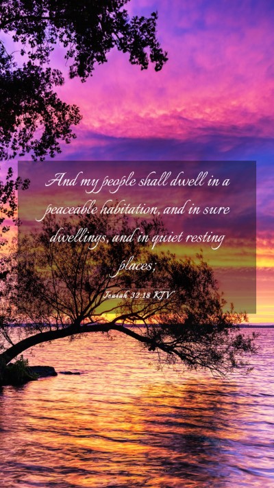 Picture 03 - Isaiah 32:18 KJV Mobile Phone Wallpaper - And my people shall dwell in a peaceable - Mobile Bible Verse Wallpaper