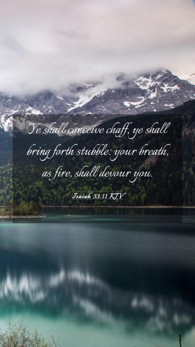Picture 03 - Isaiah 33:11 KJV Mobile Phone Wallpaper - Ye shall conceive chaff, ye shall bring forth - Mobile Bible Verse Wallpaper
