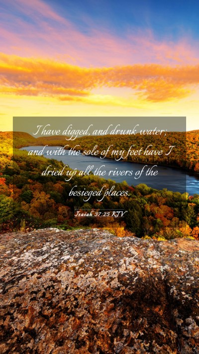 Picture 03 - Isaiah 37:25 KJV Mobile Phone Wallpaper - I have digged, and drunk water; and with the sole - Mobile Bible Verse Wallpaper
