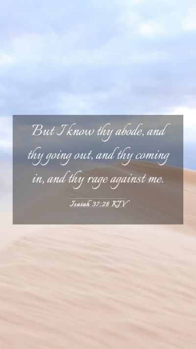 Picture 03 - Isaiah 37:28 KJV Mobile Phone Wallpaper - But I know thy abode, and thy going out, and thy - Mobile Bible Verse Wallpaper