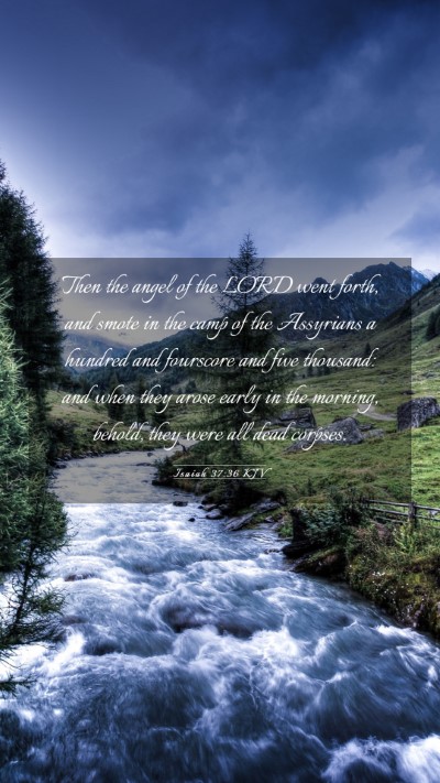 Picture 03 - Isaiah 37:36 KJV Mobile Phone Wallpaper - Then the angel of the LORD went forth, and smote - Mobile Bible Verse Wallpaper
