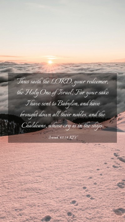 Picture 03 - Isaiah 43:14 KJV Mobile Phone Wallpaper - Thus saith the LORD, your redeemer, the Holy One - Mobile Bible Verse Wallpaper