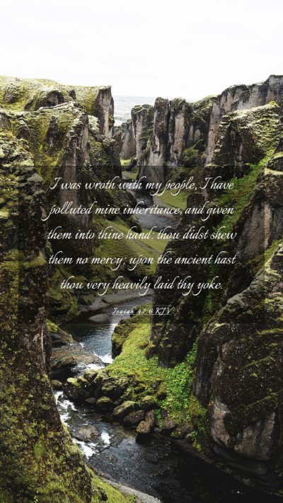Picture 03 - Isaiah 47:6 KJV Mobile Phone Wallpaper - I was wroth with my people, I have polluted mine - Mobile Bible Verse Wallpaper