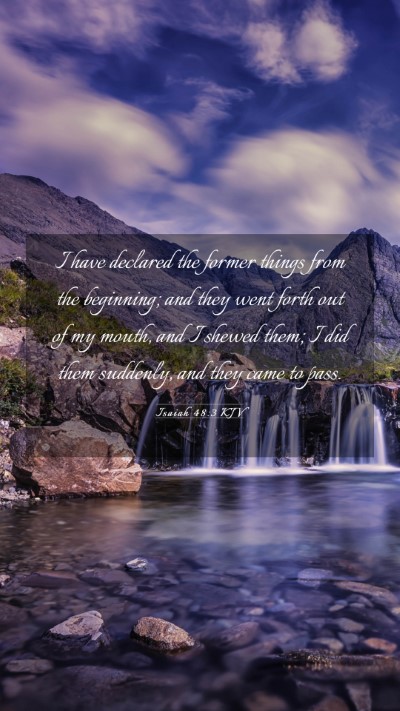 Picture 03 - Isaiah 48:3 KJV Mobile Phone Wallpaper - I have declared the former things from the - Mobile Bible Verse Wallpaper