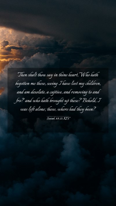 Picture 03 - Isaiah 49:21 KJV Mobile Phone Wallpaper - Then shalt thou say in thine heart, Who hath - Mobile Bible Verse Wallpaper