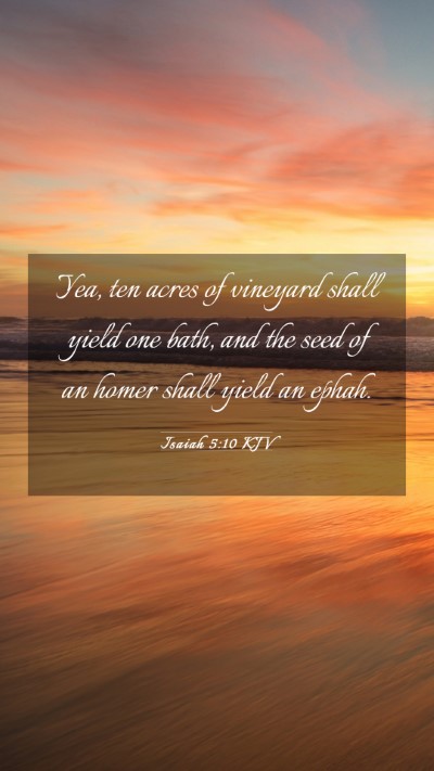 Picture 03 - Isaiah 5:10 KJV Mobile Phone Wallpaper - Yea, ten acres of vineyard shall yield one bath, - Mobile Bible Verse Wallpaper