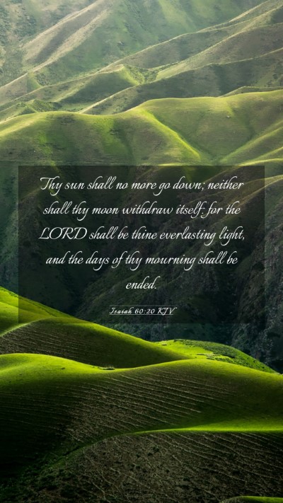 Picture 03 - Isaiah 60:20 KJV Mobile Phone Wallpaper - Thy sun shall no more go down; neither shall thy - Mobile Bible Verse Wallpaper