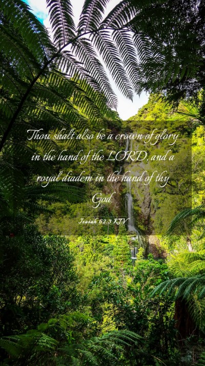 Picture 03 - Isaiah 62:3 KJV Mobile Phone Wallpaper - Thou shalt also be a crown of glory in the hand - Mobile Bible Verse Wallpaper