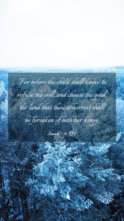 Picture 03 - Isaiah 7:16 KJV Mobile Phone Wallpaper - For before the child shall know to refuse the - Mobile Bible Verse Wallpaper