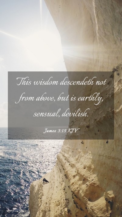 Picture 03 - James 3:15 KJV Mobile Phone Wallpaper - This wisdom descendeth not from above, but is - Mobile Bible Verse Wallpaper