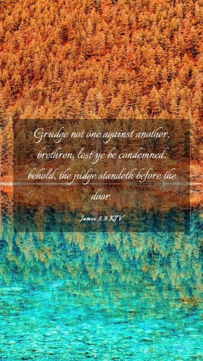 Picture 03 - James 5:9 KJV Mobile Phone Wallpaper - Grudge not one against another, brethren, lest ye - Mobile Bible Verse Wallpaper