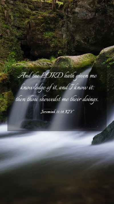 Picture 03 - Jeremiah 11:18 KJV Mobile Phone Wallpaper - And the LORD hath given me knowledge of it, and I - Mobile Bible Verse Wallpaper