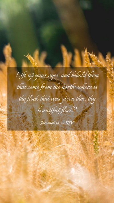 Picture 03 - Jeremiah 13:20 KJV Mobile Phone Wallpaper - Lift up your eyes, and behold them that come from - Mobile Bible Verse Wallpaper