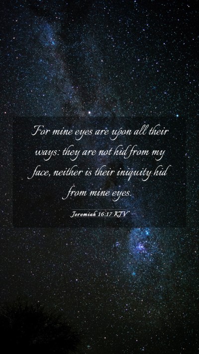 Picture 03 - Jeremiah 16:17 KJV Mobile Phone Wallpaper - For mine eyes are upon all their ways: they are - Mobile Bible Verse Wallpaper
