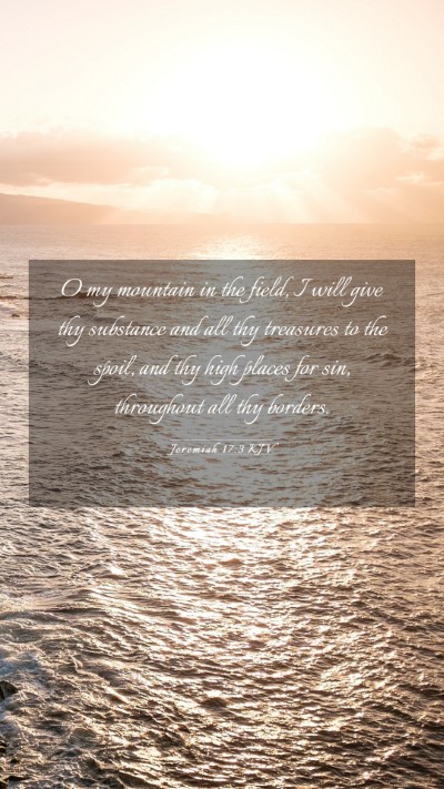 Picture 03 - Jeremiah 17:3 KJV Mobile Phone Wallpaper - O my mountain in the field, I will give thy - Mobile Bible Verse Wallpaper