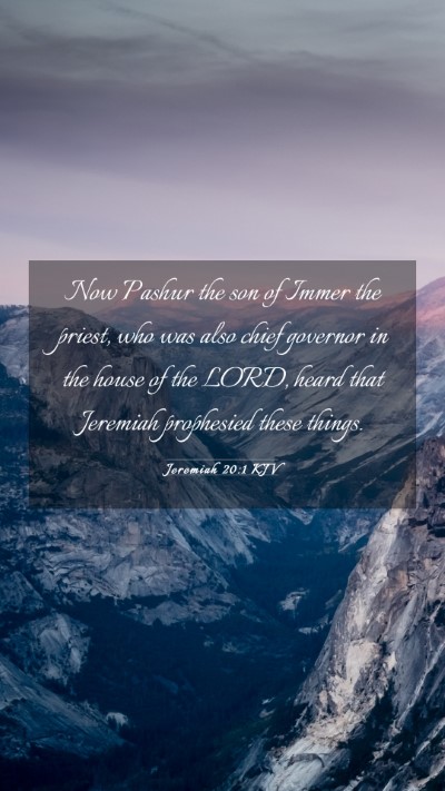 Picture 03 - Jeremiah 20:1 KJV Mobile Phone Wallpaper - Now Pashur the son of Immer the priest, who was - Mobile Bible Verse Wallpaper