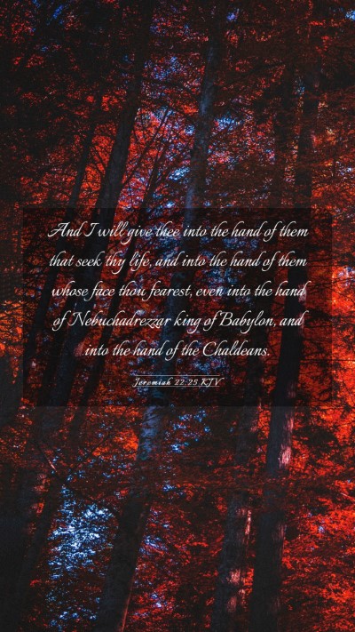Picture 03 - Jeremiah 22:25 KJV Mobile Phone Wallpaper - And I will give thee into the hand of them that - Mobile Bible Verse Wallpaper