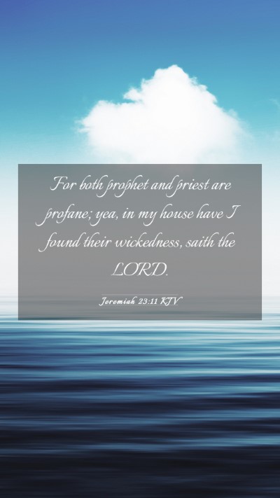 Picture 03 - Jeremiah 23:11 KJV Mobile Phone Wallpaper - For both prophet and priest are profane; yea, in - Mobile Bible Verse Wallpaper