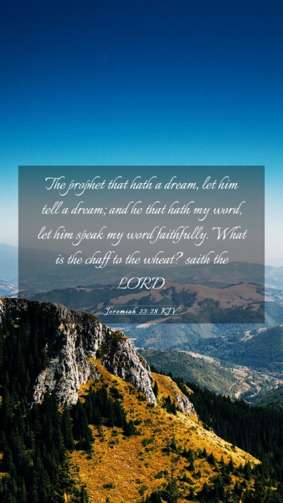 Picture 03 - Jeremiah 23:28 KJV Mobile Phone Wallpaper - The prophet that hath a dream, let him tell a - Mobile Bible Verse Wallpaper