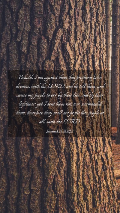 Picture 03 - Jeremiah 23:32 KJV Mobile Phone Wallpaper - Behold, I am against them that prophesy false - Mobile Bible Verse Wallpaper