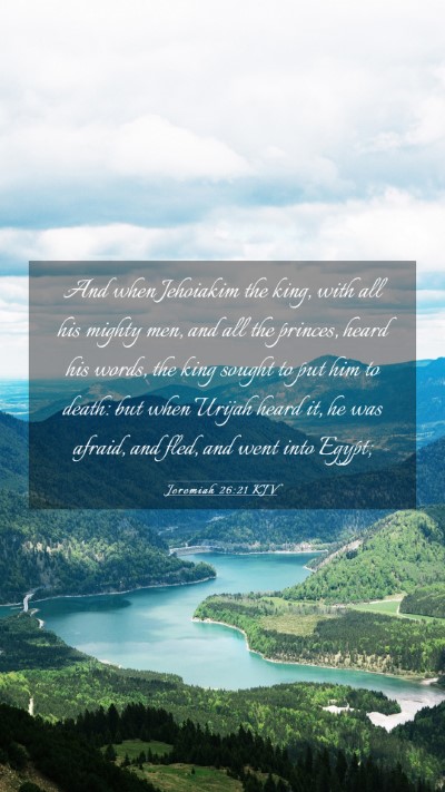 Picture 03 - Jeremiah 26:21 KJV Mobile Phone Wallpaper - And when Jehoiakim the king, with all his mighty - Mobile Bible Verse Wallpaper