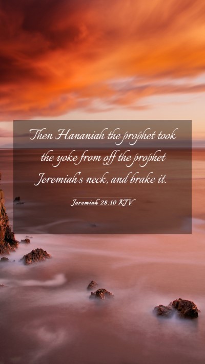 Picture 03 - Jeremiah 28:10 KJV Mobile Phone Wallpaper - Then Hananiah the prophet took the yoke from off - Mobile Bible Verse Wallpaper
