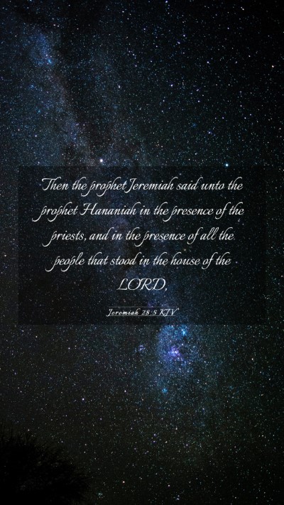 Picture 03 - Jeremiah 28:5 KJV Mobile Phone Wallpaper - Then the prophet Jeremiah said unto the prophet - Mobile Bible Verse Wallpaper