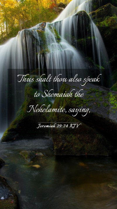 Picture 03 - Jeremiah 29:24 KJV Mobile Phone Wallpaper - Thus shalt thou also speak to Shemaiah the - Mobile Bible Verse Wallpaper