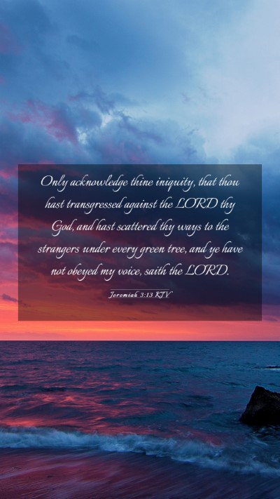 Picture 03 - Jeremiah 3:13 KJV Mobile Phone Wallpaper - Only acknowledge thine iniquity, that thou hast - Mobile Bible Verse Wallpaper