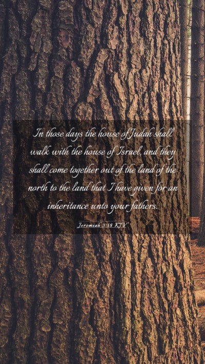 Picture 03 - Jeremiah 3:18 KJV Mobile Phone Wallpaper - In those days the house of Judah shall walk with - Mobile Bible Verse Wallpaper