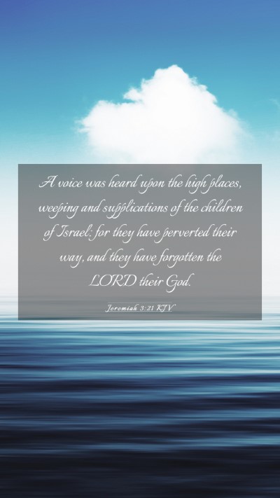 Picture 03 - Jeremiah 3:21 KJV Mobile Phone Wallpaper - A voice was heard upon the high places, weeping - Mobile Bible Verse Wallpaper