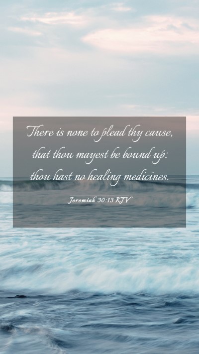 Picture 03 - Jeremiah 30:13 KJV Mobile Phone Wallpaper - There is none to plead thy cause, that thou - Mobile Bible Verse Wallpaper