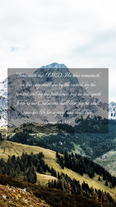 Picture 03 - Jeremiah 38:2 KJV Mobile Phone Wallpaper - Thus saith the LORD, He that remaineth in this - Mobile Bible Verse Wallpaper