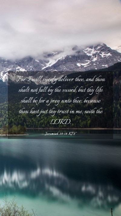 Picture 03 - Jeremiah 39:18 KJV Mobile Phone Wallpaper - For I will surely deliver thee, and thou shalt - Mobile Bible Verse Wallpaper