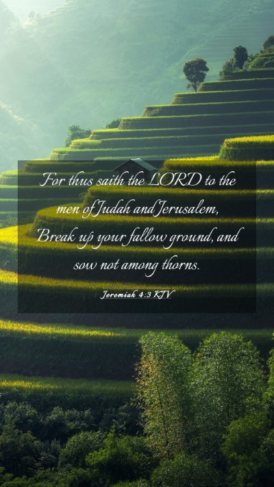 Picture 03 - Jeremiah 4:3 KJV Mobile Phone Wallpaper - For thus saith the LORD to the men of Judah and - Mobile Bible Verse Wallpaper