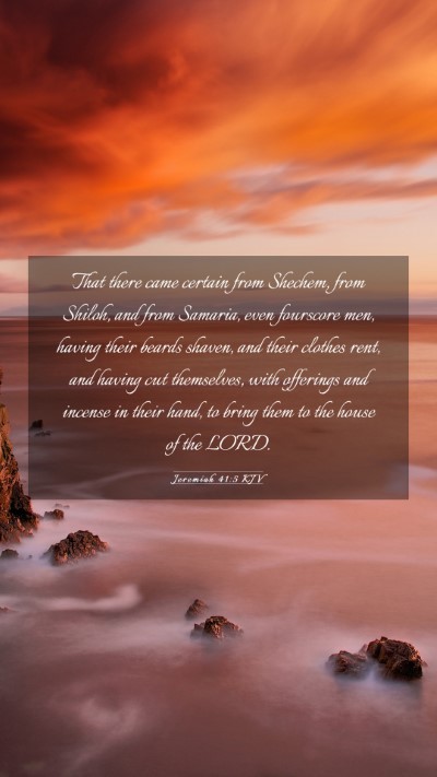 Picture 03 - Jeremiah 41:5 KJV Mobile Phone Wallpaper - That there came certain from Shechem, from - Mobile Bible Verse Wallpaper